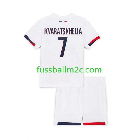 Fußballtrikots Paris Saint-Germain Khvicha Kvaratskhelia 7 Kinder Auswärts Trikotsatz 2024-2025